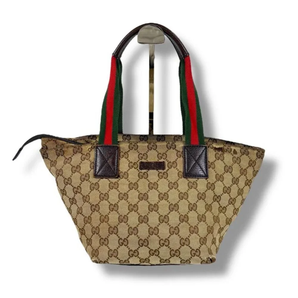 Gucci Sherry Line Mini Tote Bag Handbag Brown GG Canvas